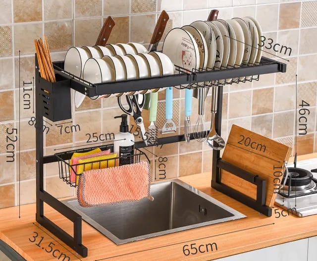 Organizador y Escurridor de Platos: Ahorrador de Espacio para la Cocina