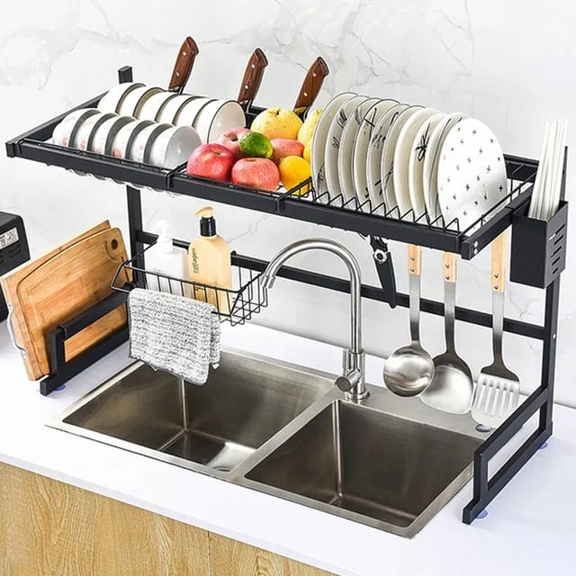 Organizador y Escurridor de Platos: Ahorrador de Espacio para la Cocina